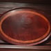1894 - 1920 COWAN Chicago Brass & Mahogany Oval Serving Tray w/ Inlay A BEAUTY!