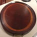 1894 - 1920 COWAN Chicago Brass & Mahogany Oval Serving Tray w/ Inlay A BEAUTY!
