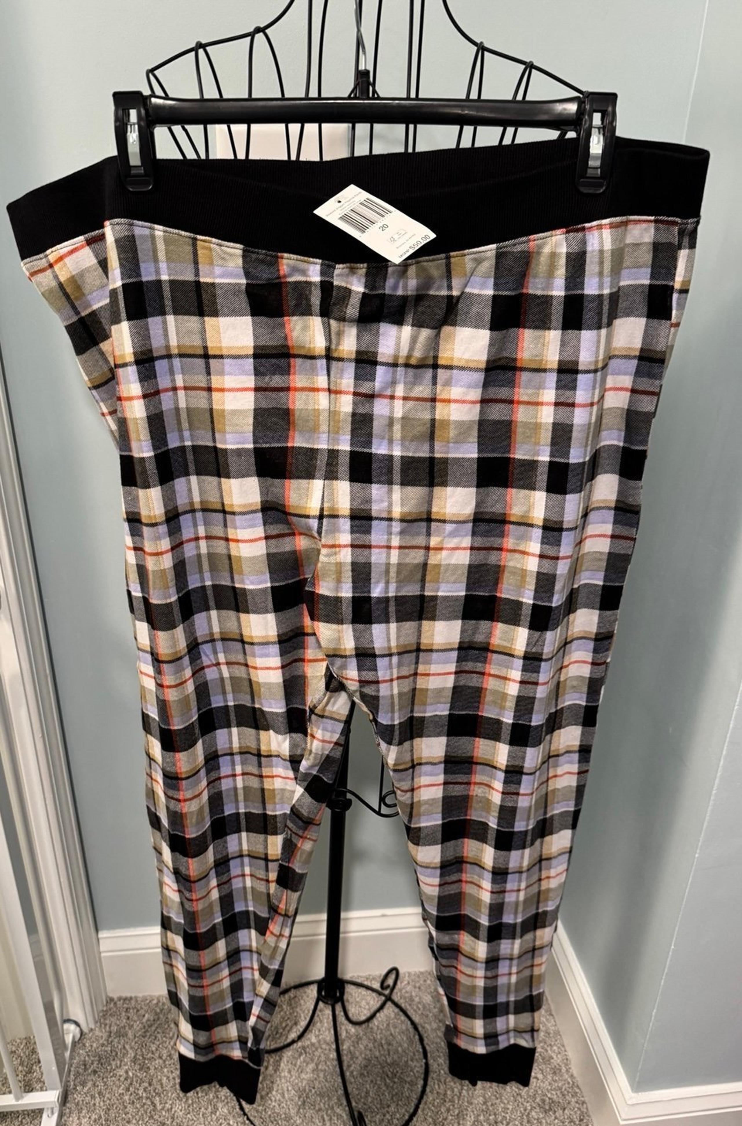 New Vera Bradley Women ladies ribbed jogger pajama pants Perfectly Plaid 2X 2XL