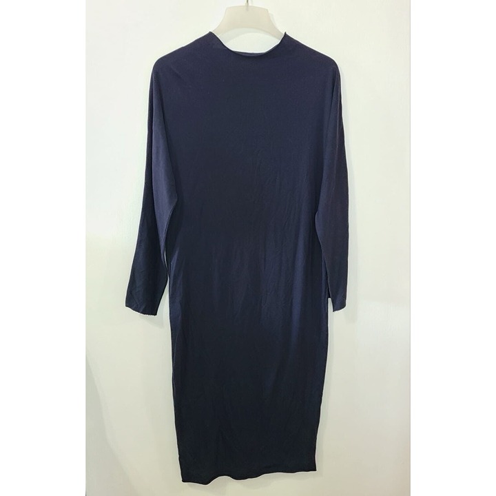 Frank & Eileen Funnel Neck Long Sleeve Tee Dress Navy Size S