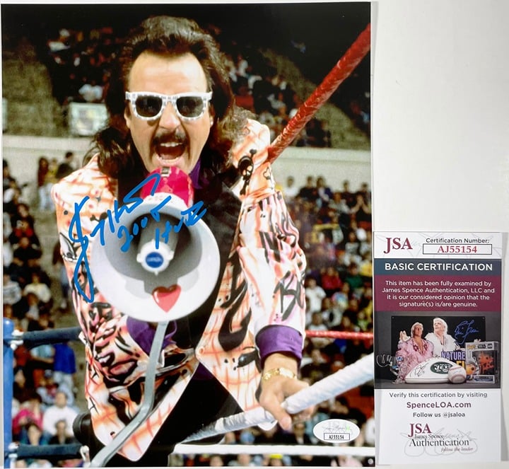 WWE The Mouth Of The South Jimmy Hart Signed 8x10 Photo D Autograph JSA COA