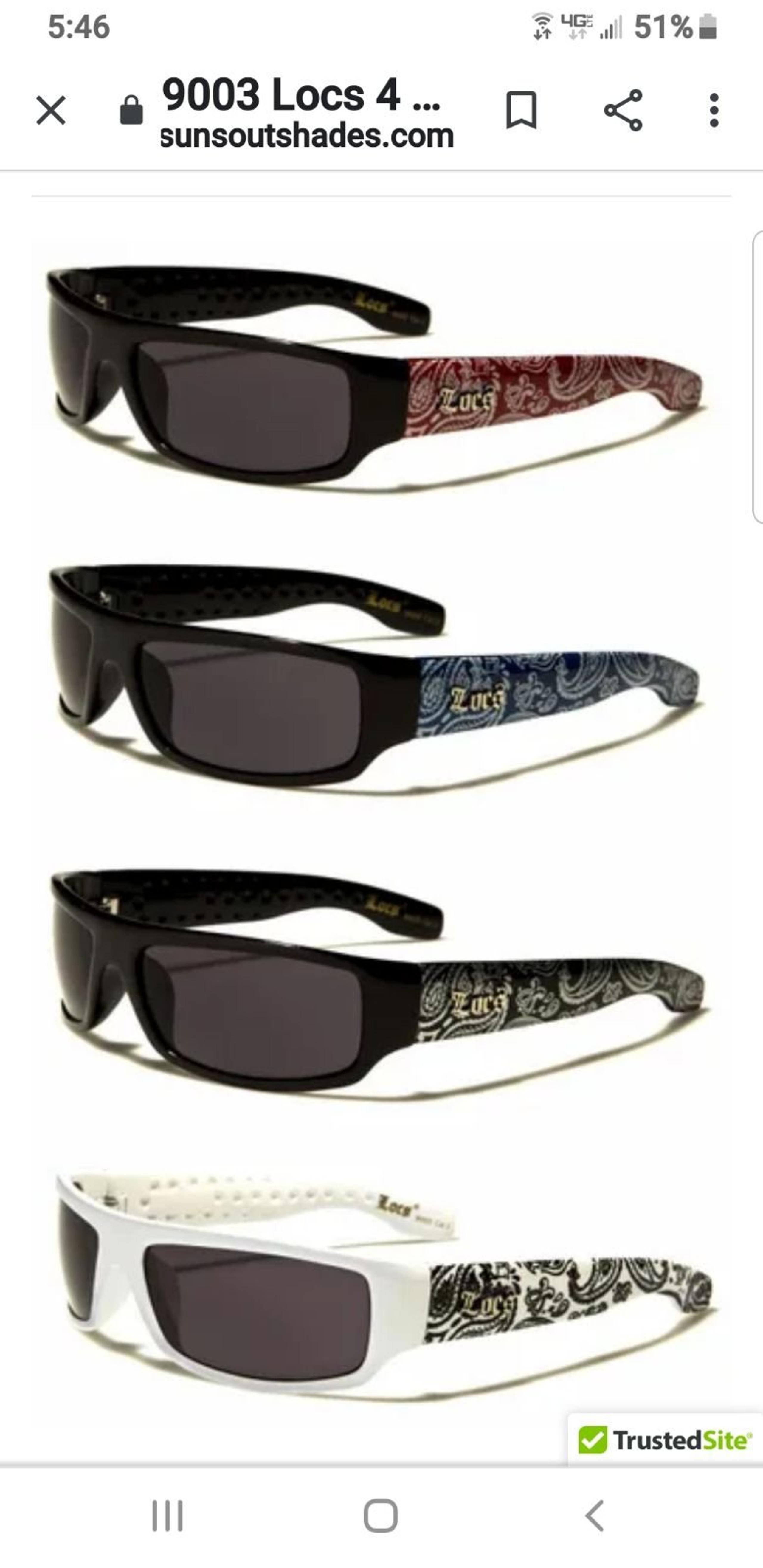 4 Pack LOCS BANDANA Sunglasses Free Shipping