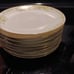 Vintage gold trim handpainted 8 plates 6” Hutschenreuther Gelb Bavaria