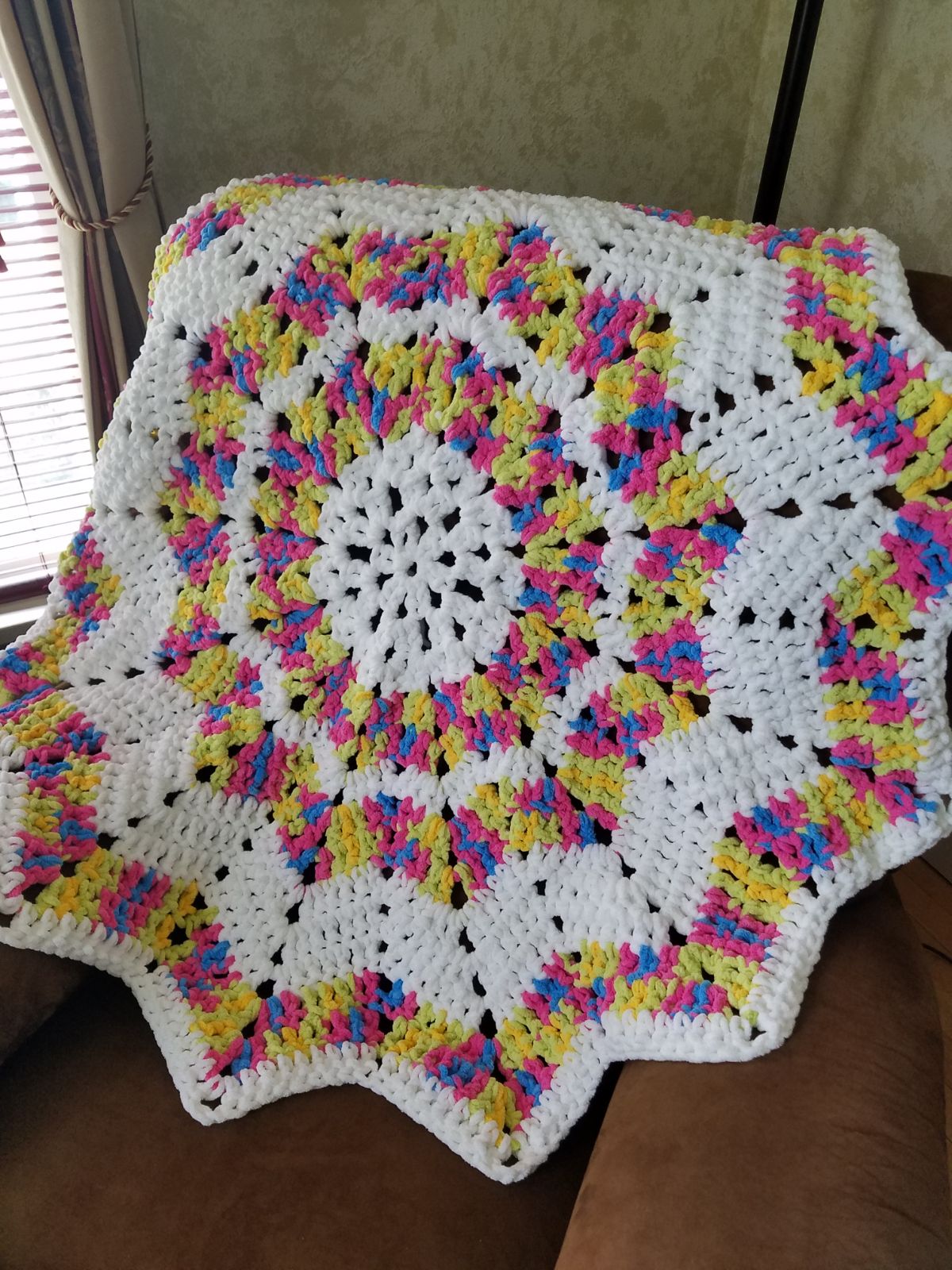 Crochet Blanket Bright Colors