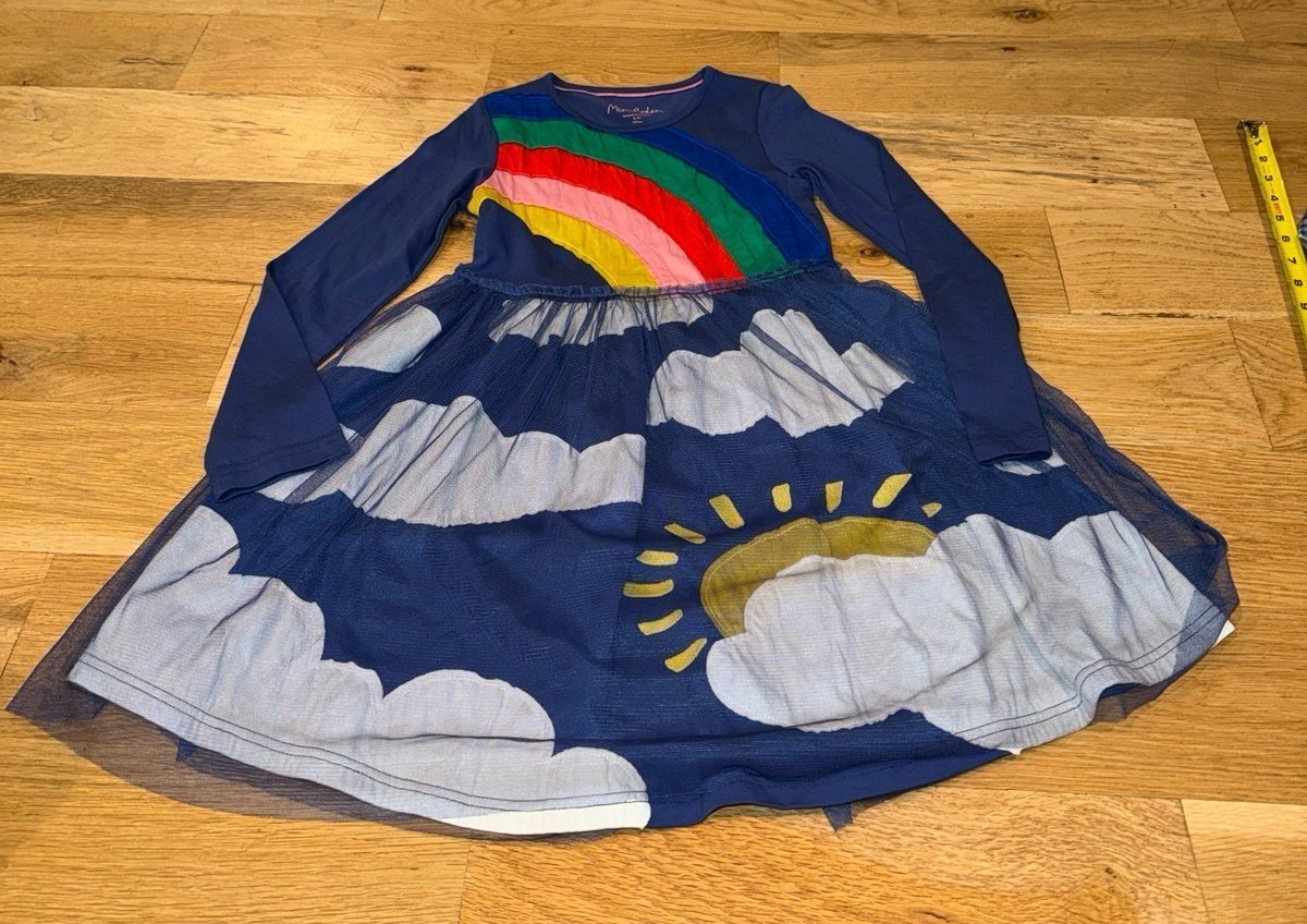 Girls Mini Boden Rainbow Tulle Dress 8/9