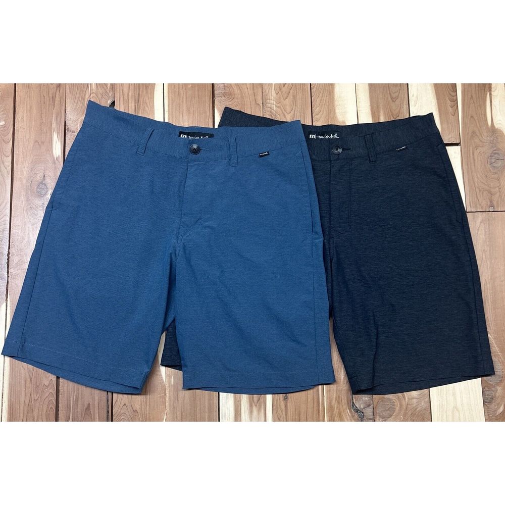 Lot 2 Travis Mathew Shorts Mens Size 32 Grayish Black/ Blue Performance Golf EUC
