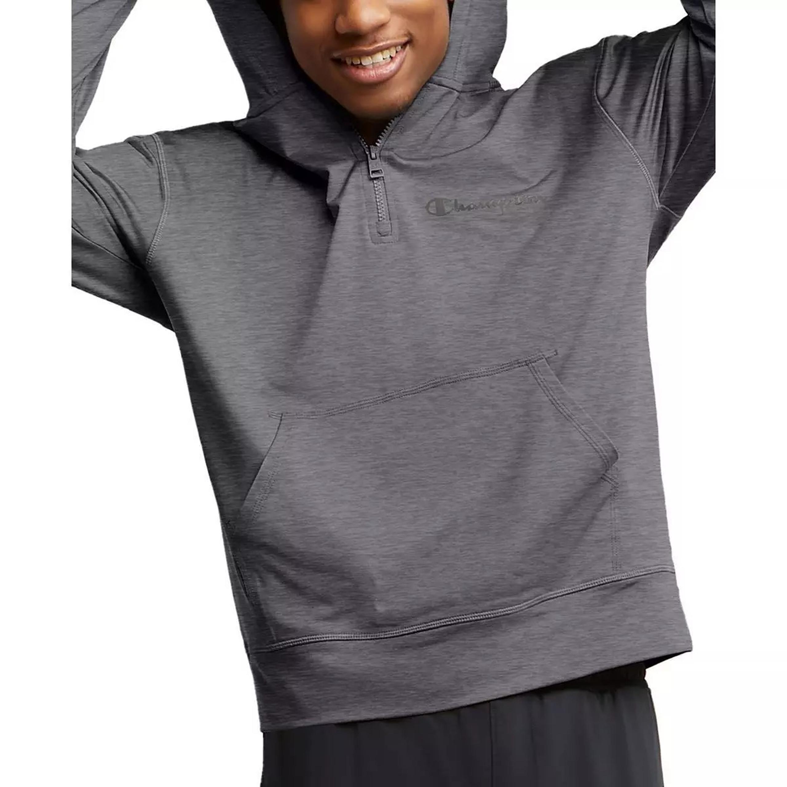 Champion Men's All-Day MVP Quarter-Zip Hoodie Grey L B4HP