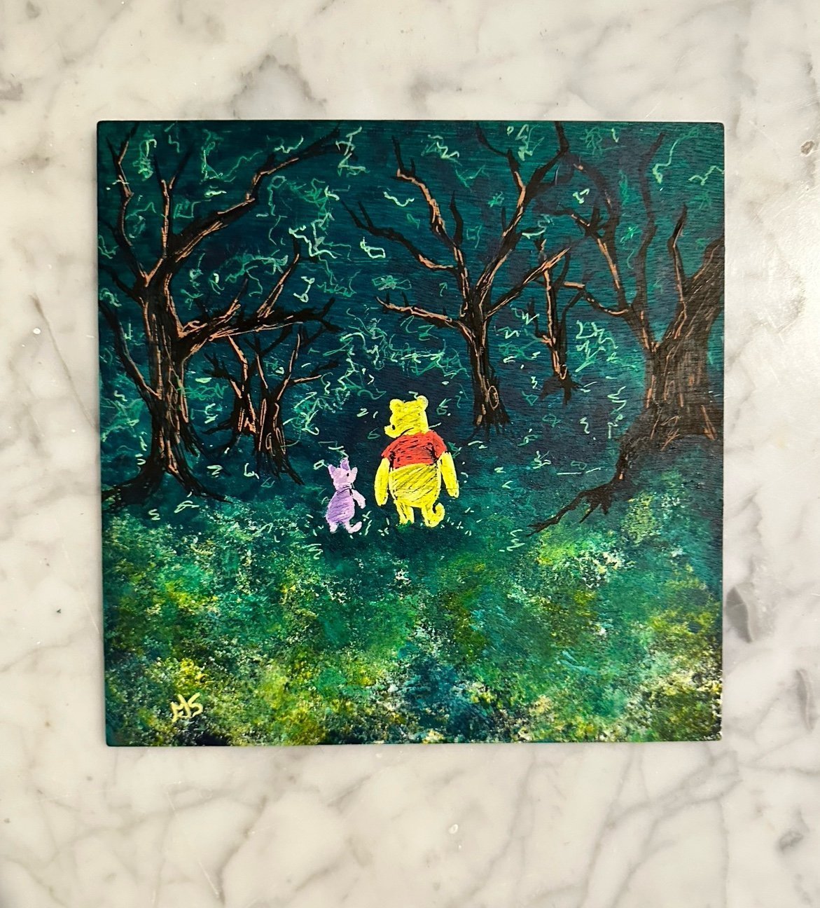 Pooh inspired Woode Painting - Fanart