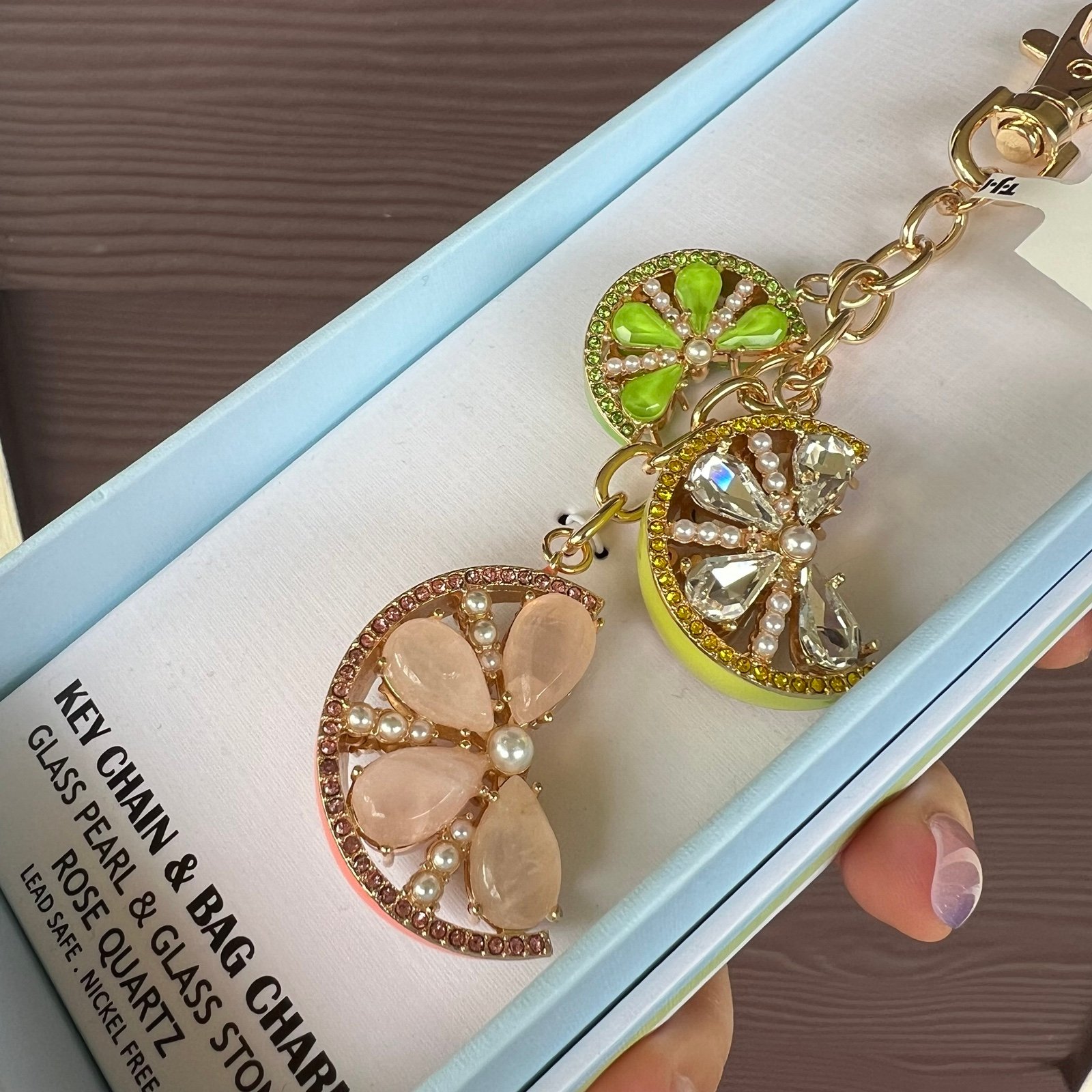 Piper K Glamorous citrus fruit keychain bag charm