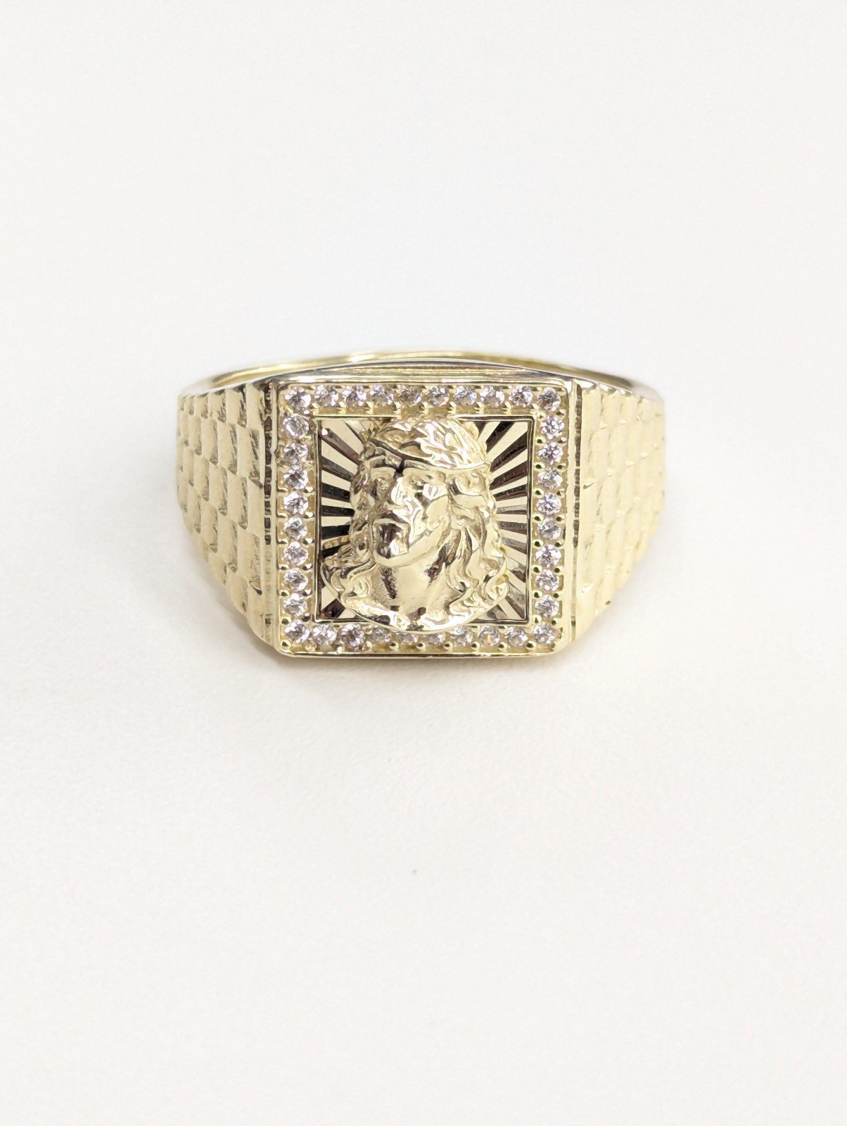 10kt Real Gold Jesus Face Ring For Men