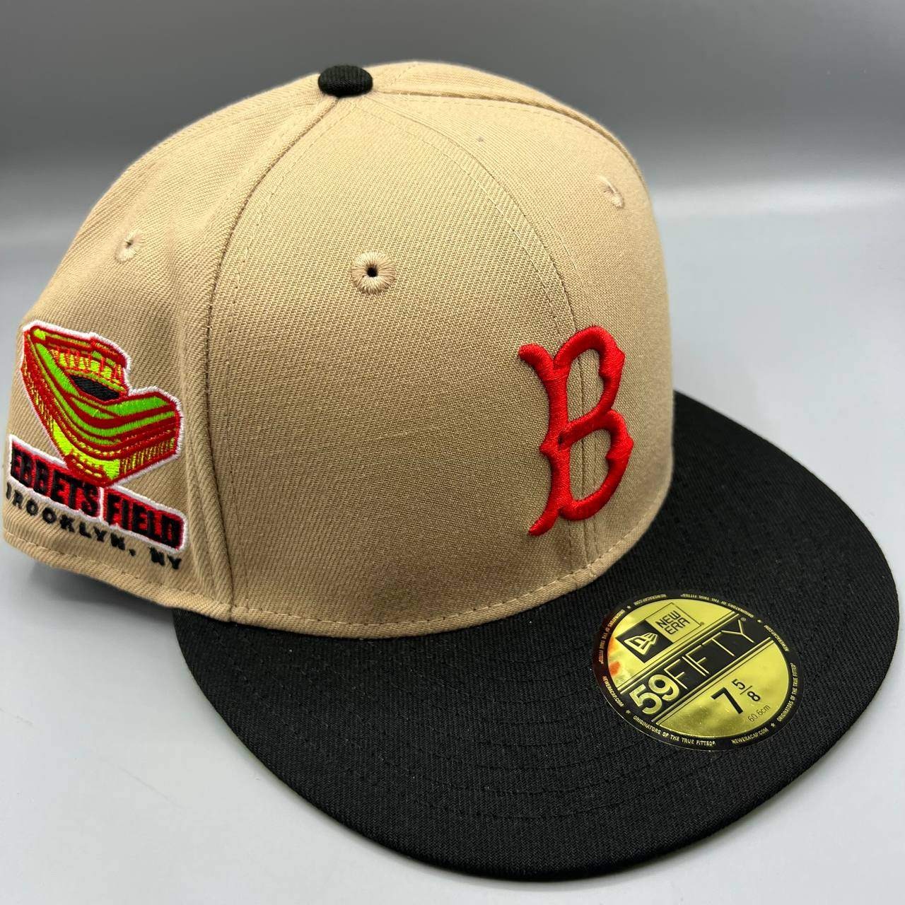 Brooklyn LA Dodgers Hat Men 7 5/8 Brown Green 59Fifty New Era MLB Fitted Cap