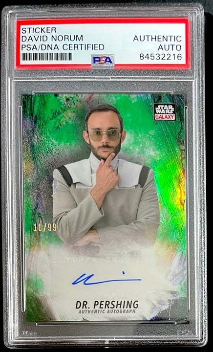 Omid Abtahi 2021 Topps Chrome Star Wars Galaxy Dr. Pershing Autograph Card PSA