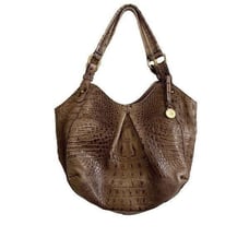 Brahmin Anne Melborne Croco Hobo in Toasted Almond