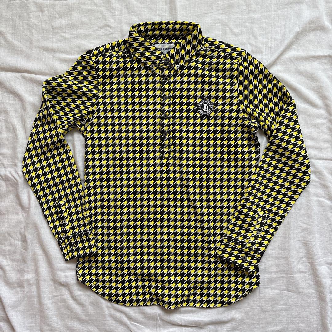 Slightly Imperfect ☆ Brand New ☆ Jack Bunny Ladies Long Sleeve Polo Shirt Houndstooth Pattern M Size