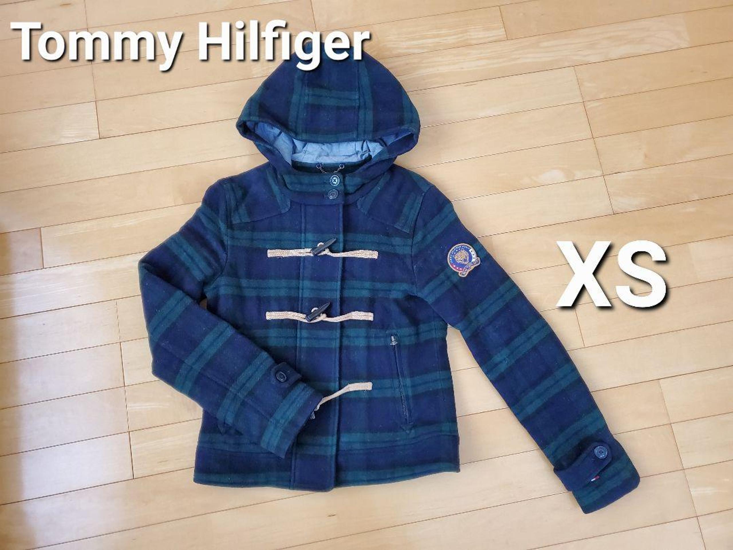 Tommy Hilfiger check pattern duffle coat XS