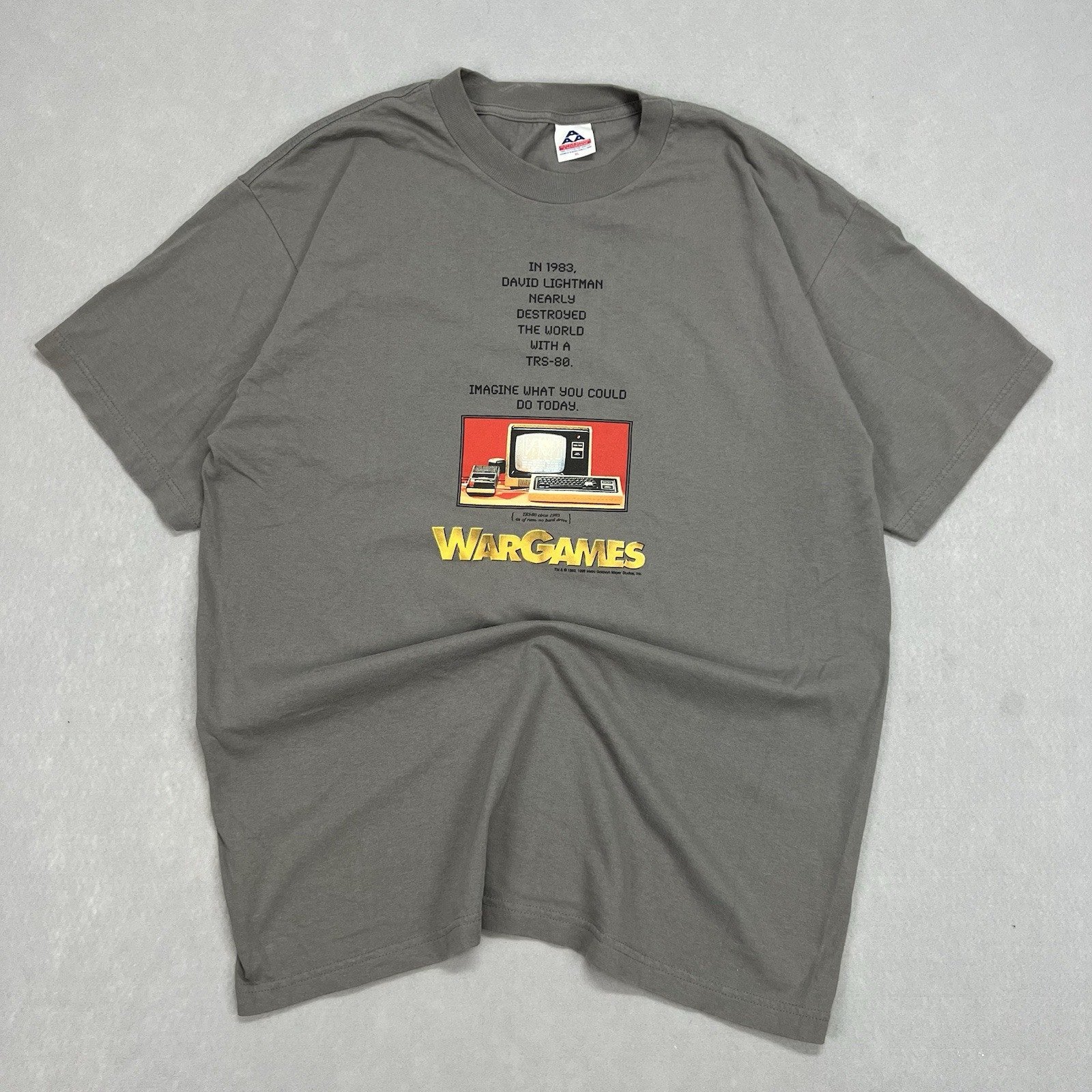 Vintage WarGames Movie Shirt Mens XL Gray 1998 Video Game Release Promo - RARE