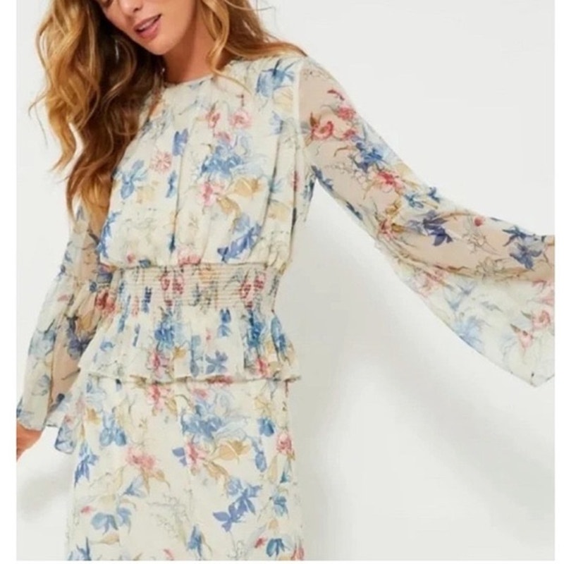 Tuckernuck Lily of the Valley Jennie Blouse Snowberry Floral Size XS NEW