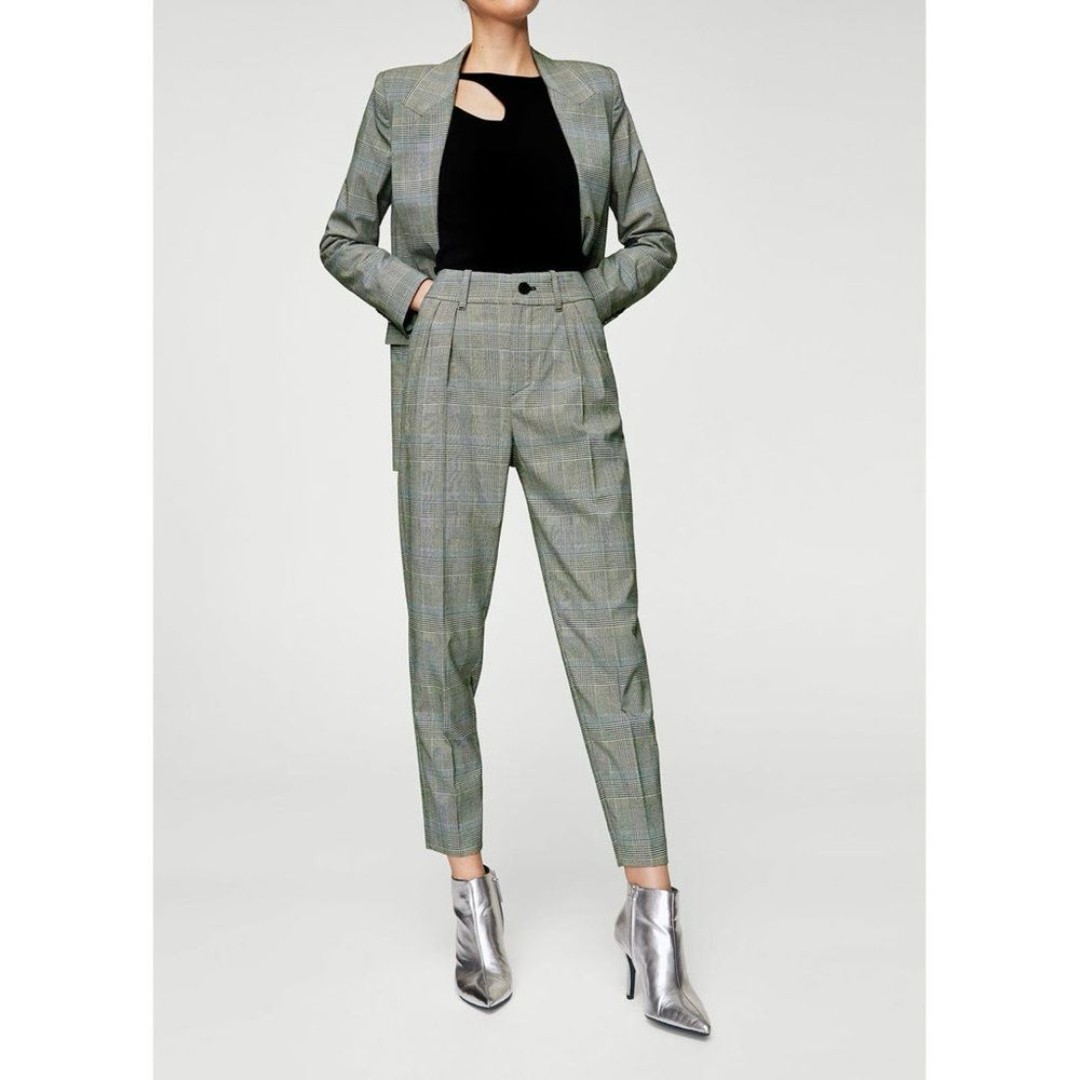 Mango Prince of Wales Suit Pants