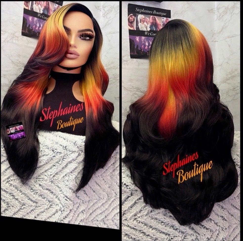 Human Hair Blended lace front wig