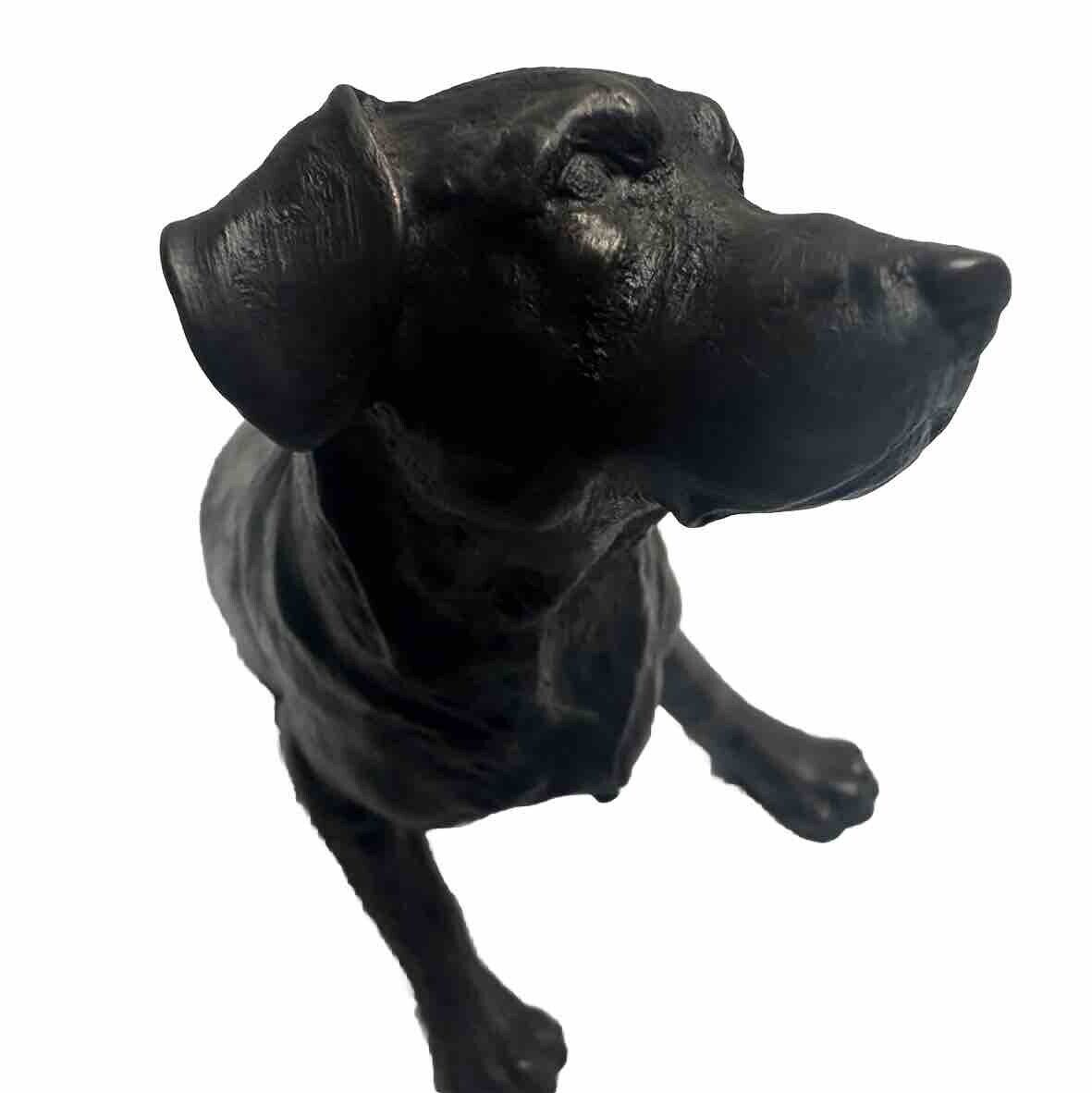 VTG Labrador Dog Sculpture Carved Figure Bronze Resin Statue Art Deco MCM 6x5 in