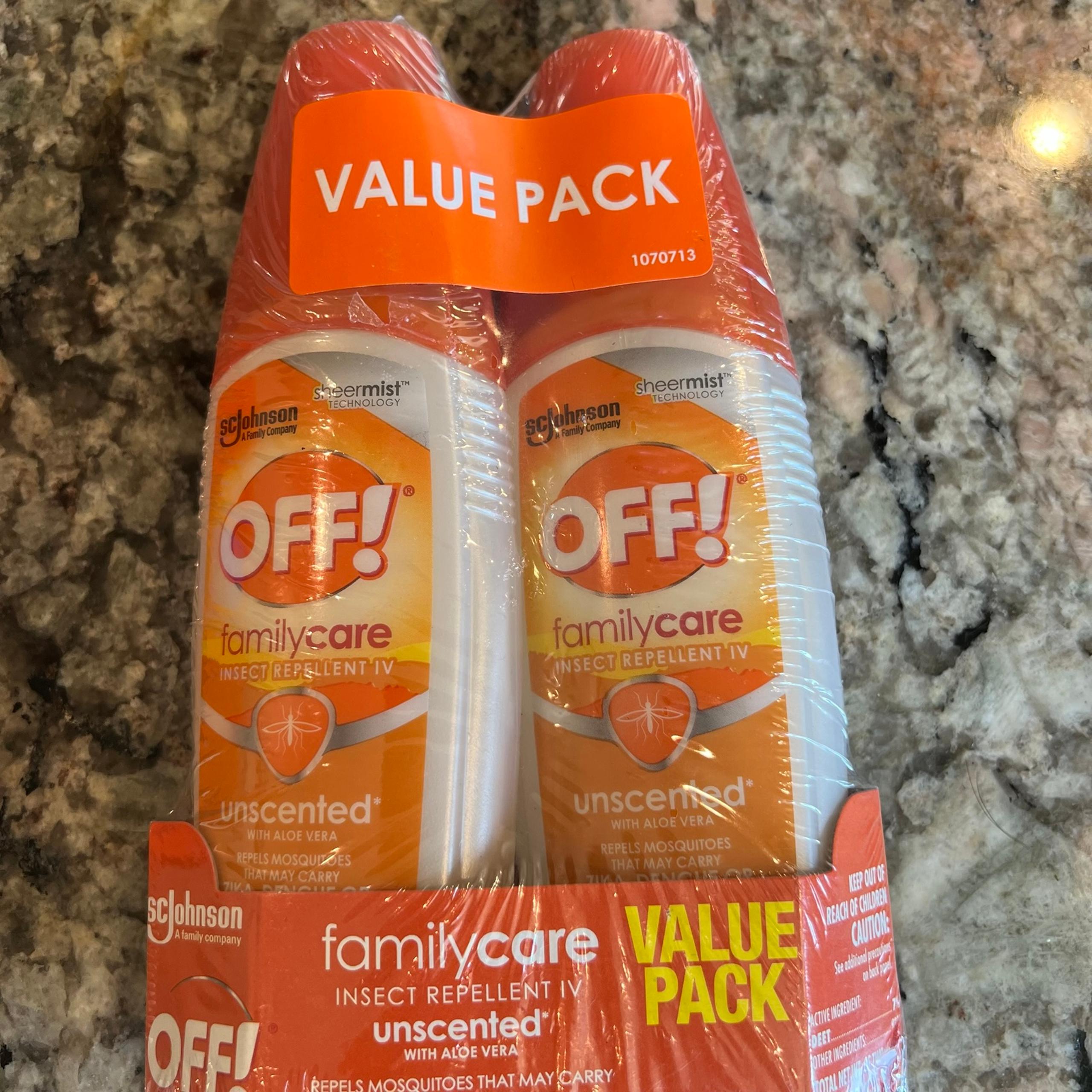 2 OFF! Family Care Insect Repellent IV Mist Unscented Aloe Vera 6 fl oz ea