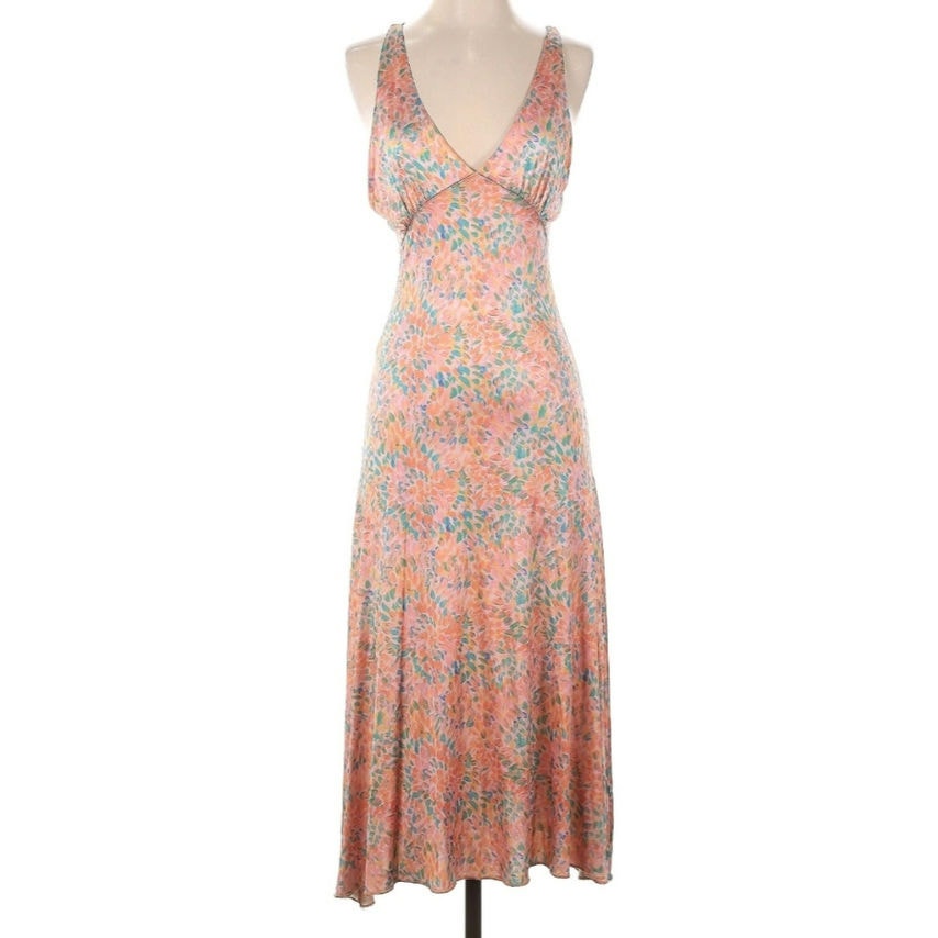 Free People Nowhere To Be Silky Retro XS Dress