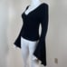 Free People What A Babe Women Size M Black Polka Dot Bell Sleeve Ruched Top Boho