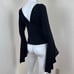 Free People What A Babe Women Size M Black Polka Dot Bell Sleeve Ruched Top Boho