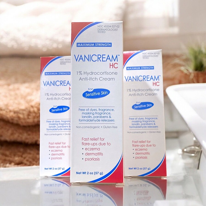 THREE Vanicream HC 1% Hydrocortisone Anti Itch Cream Eczema Psoriasis 2 oz