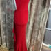 Windsor Red Sparkle Backless Bow Ruffle Dress