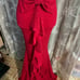 Windsor Red Sparkle Backless Bow Ruffle Dress