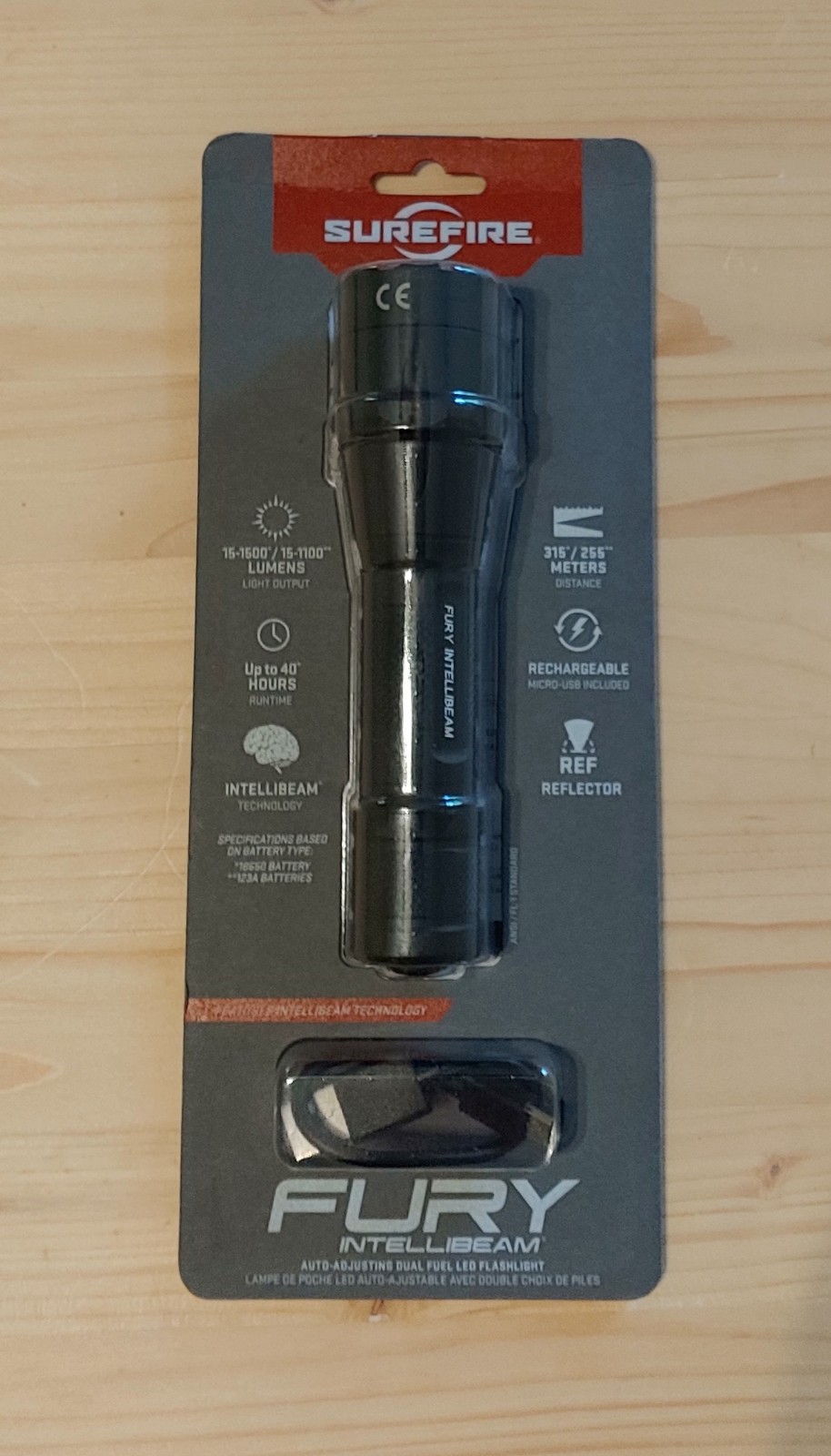 Surefire Fury Intellibeam Dual Fuel LED Flashlight