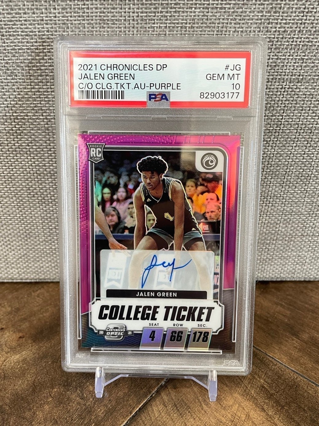 Jalen Green 2021 Contenders Optic - College Ticket Rookie Autograph Card #’d/25
