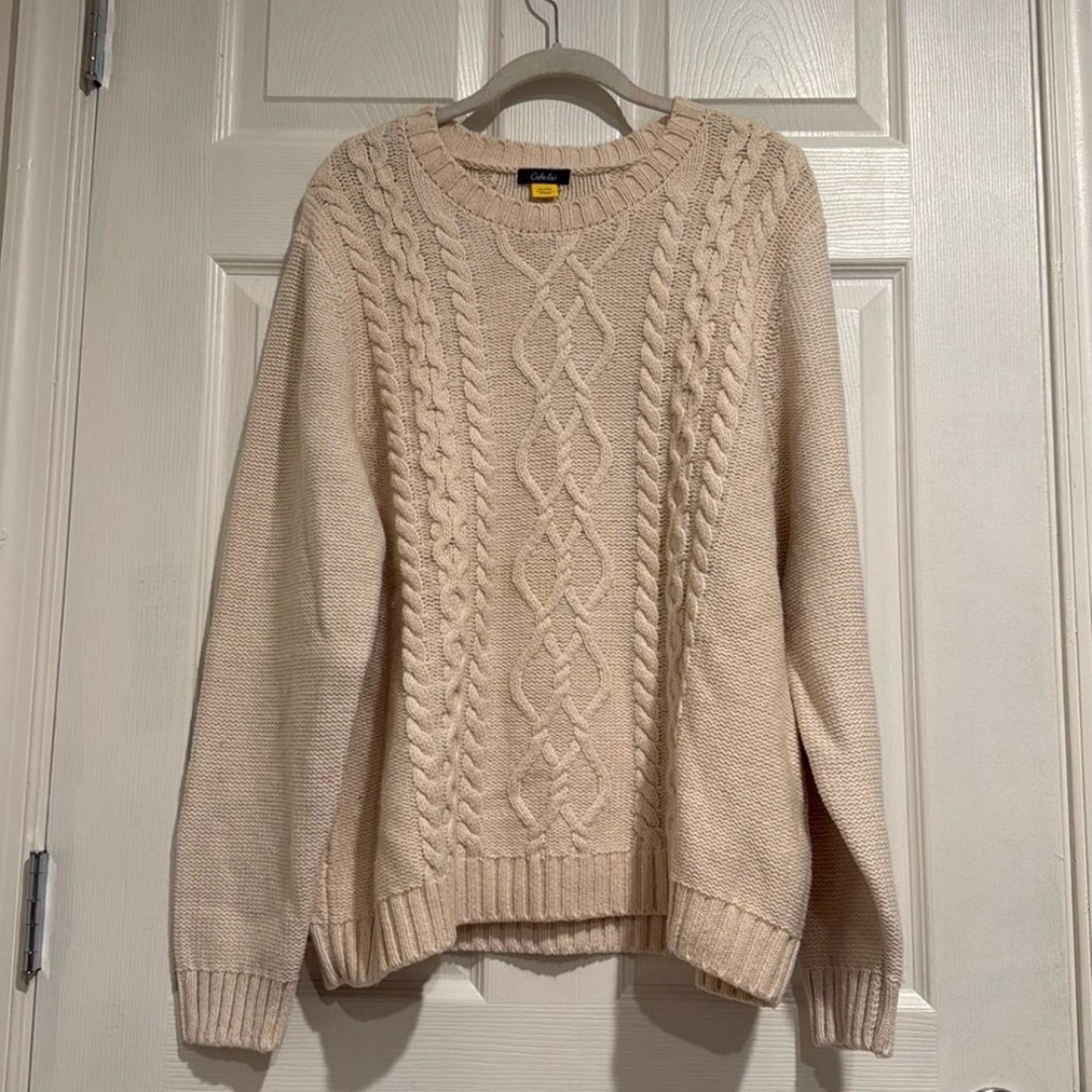 Cabela’s Women’s XL Cream Heavy Cable Knit Long Sleeve Classic Sweater - Cabela's