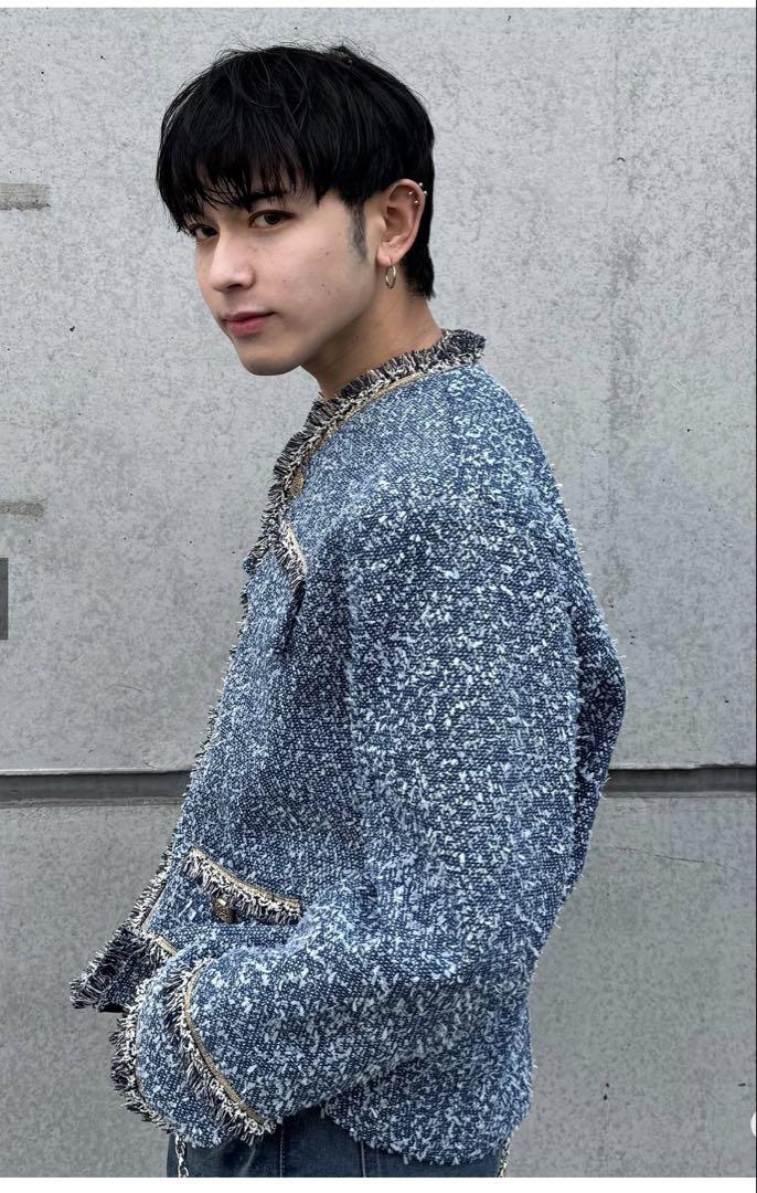 グランドセール ALUDE Jacket Tweed Luxury SELECT】Blue ジャケット・アウター