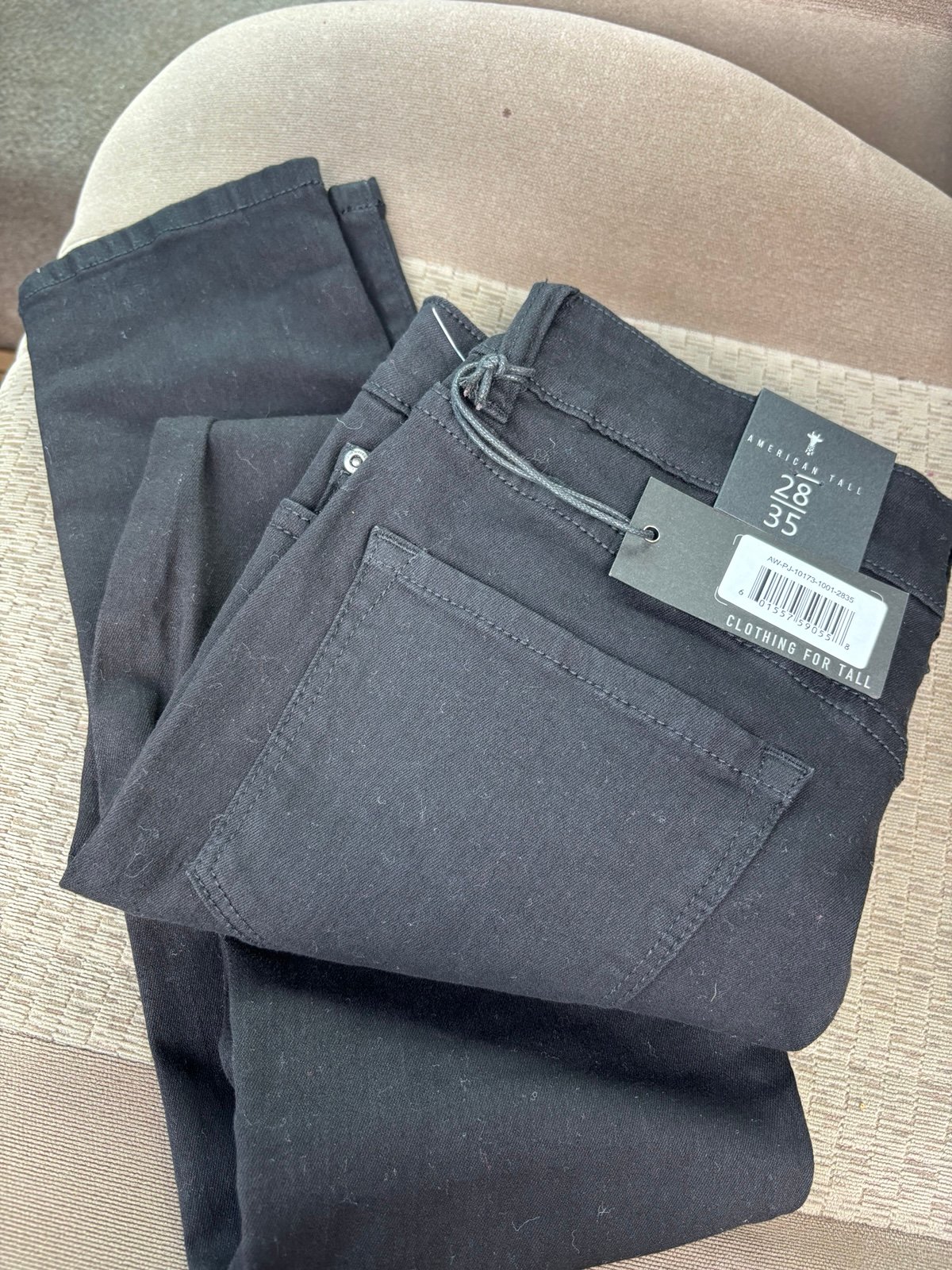 American tall men nwt black jeans 28/35