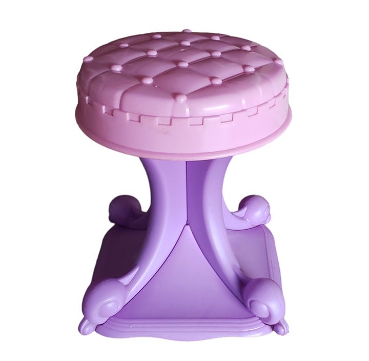Disney Princess Purple Pink Sit Stool Vanity For Girls Tall 9 Inches