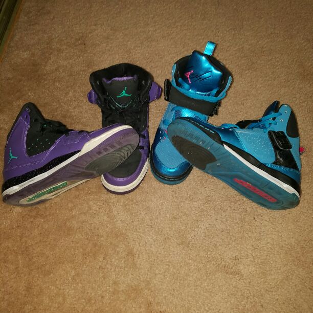 Two pairs of jordans
