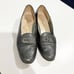 Ferragamo Gray Black Leather Loafers 9 3A