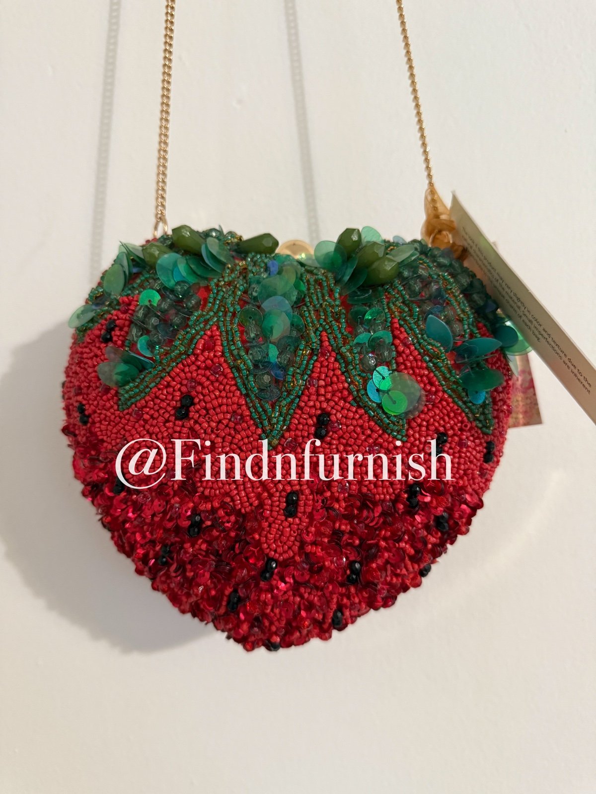 NWT Beaded Rhinestone Strawberry Crossbody/Shoulder Bag/Clutch