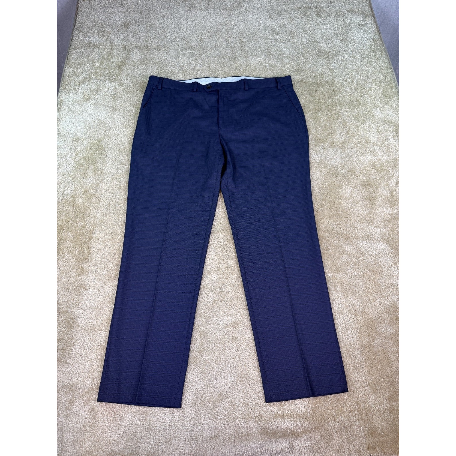 Ralph Lauren Pants Mens 40x30 Blue Prince of Wales Check Plaid Dress Slack B849