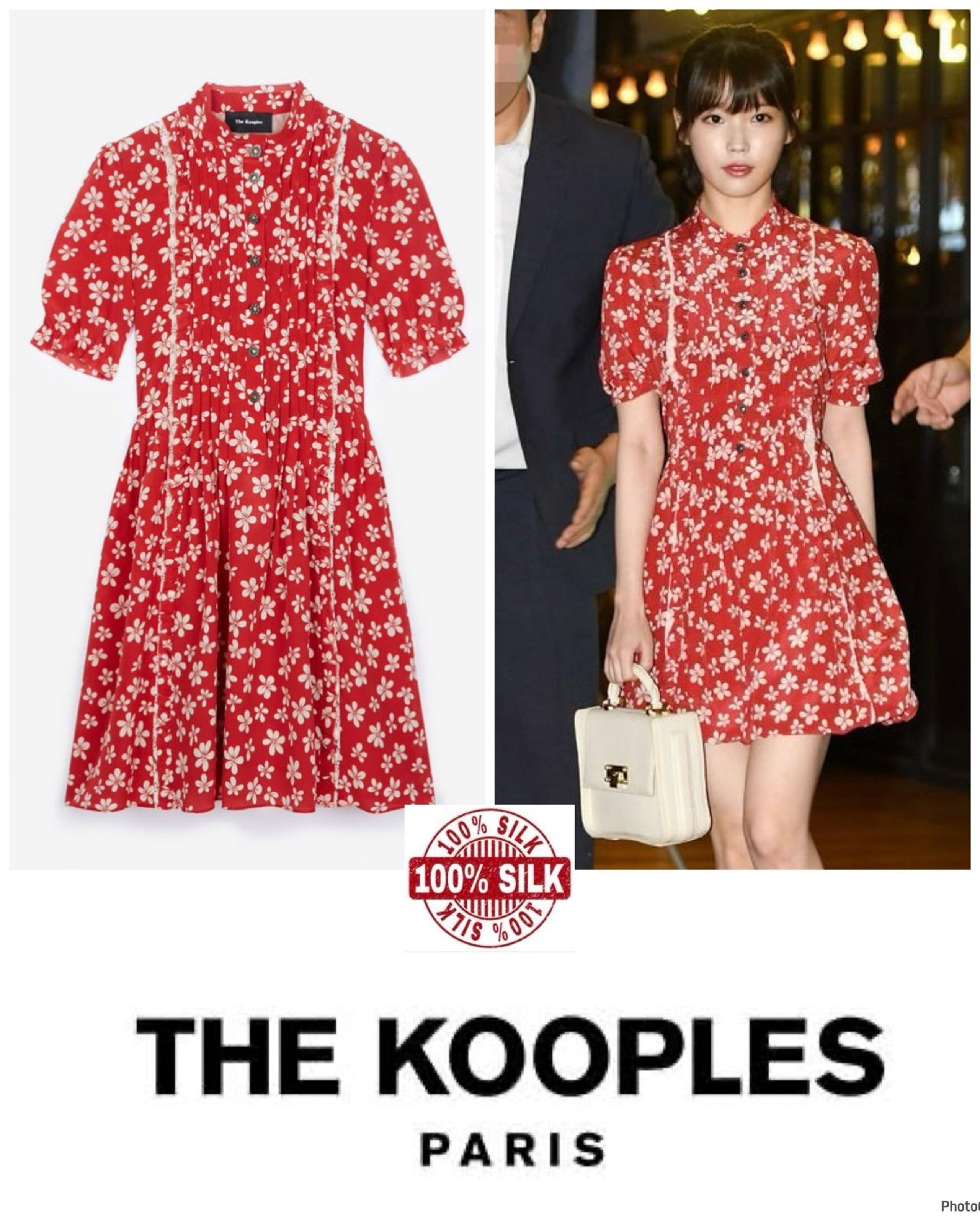 THE KOOPLES  100% SILK 1960s Floral Cherry Blossom Boho & Romantic Dress, Size S