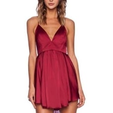 NBD red open back mini dress