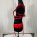 JUST SEXY LINGERIE #Kay130 Lace And Feather Lingerie Bra Panty Garter Set Red L