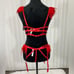 JUST SEXY LINGERIE #Kay130 Lace And Feather Lingerie Bra Panty Garter Set Red L