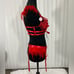 JUST SEXY LINGERIE #Kay130 Lace And Feather Lingerie Bra Panty Garter Set Red L