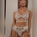 JUST SEXY LINGERIE #Kay130 Lace And Feather Lingerie Bra Panty Garter Set Red L