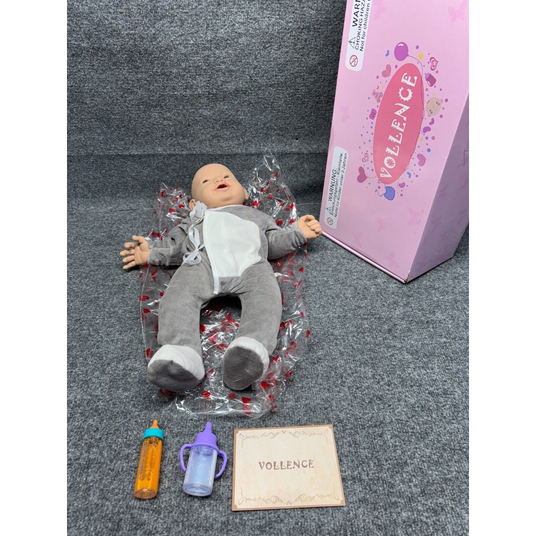 Vollence 23 Inch Full Body Silicone Baby Dolls with Magnetic Mouth, Not Vinyl Do