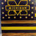 Michigan Wolverines Wood Flag - 20x12 Inches