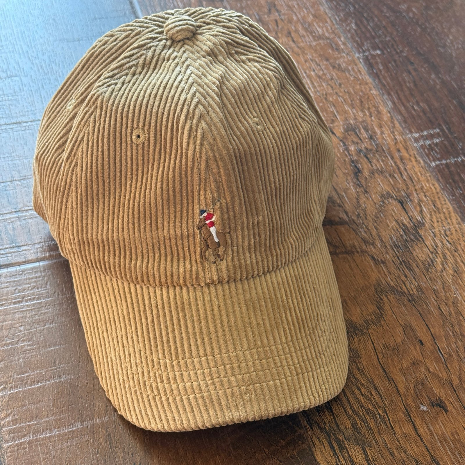 Polo Ralph Lauren Corduroy Ball Cap Hat ONE SIZE Khaki Multi pony